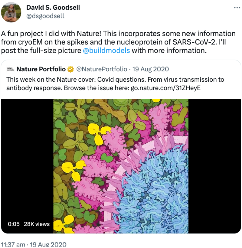 Screenshot from Twitter or X showing a researcher re-posting a Nature Portofolio tweet promoting the cover.