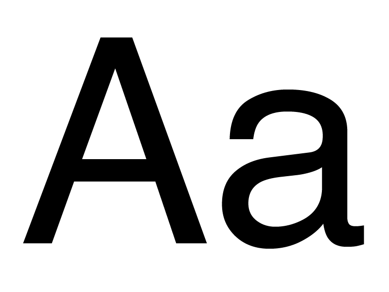 Capital and lowercase letter A in a sans serif font.