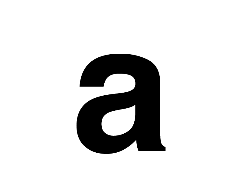 Lowercase letter a in a bold sans serif font.