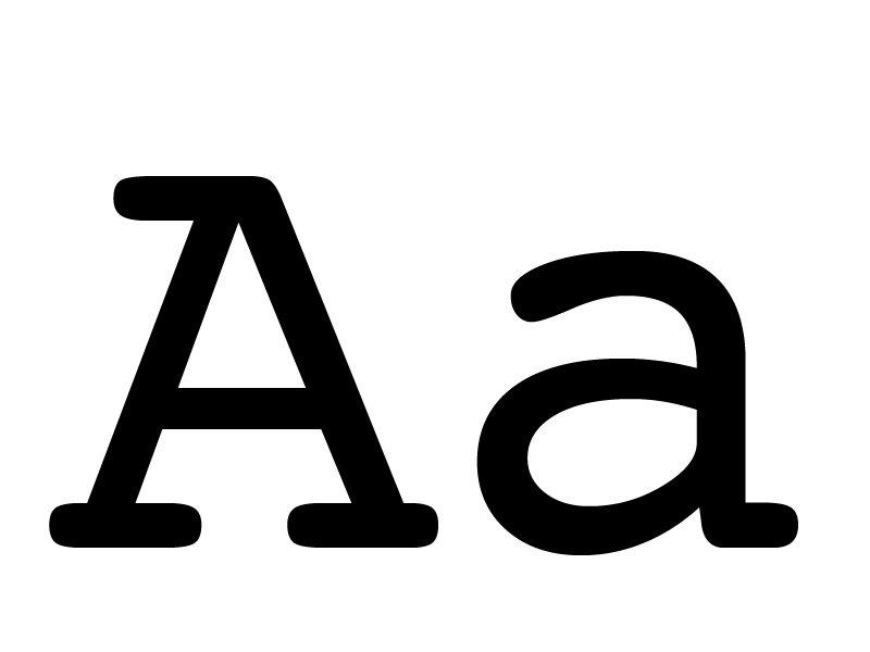 Capital and lowercase letter A in a monospaced font.